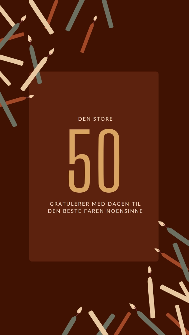 Gratulerer med 50-årsdagen brown modern-simple