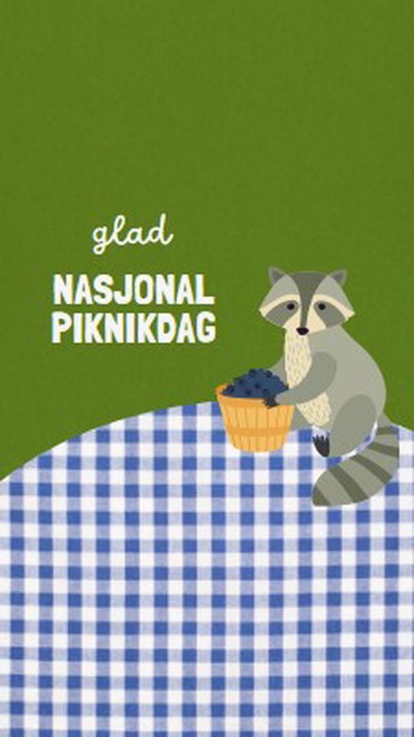 God nasjonal piknikdag green whimsical-color-block