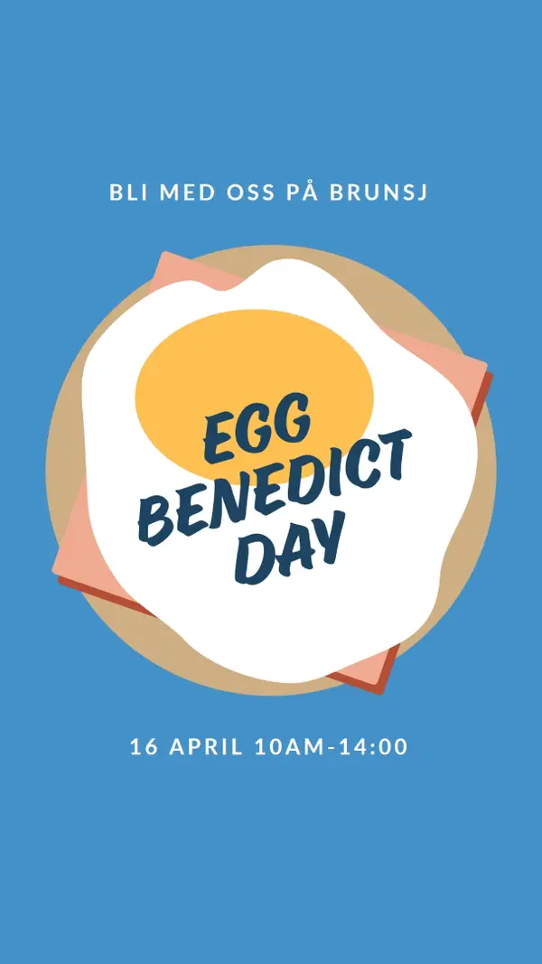 Egg Benedict Day blue whimsical-color-block