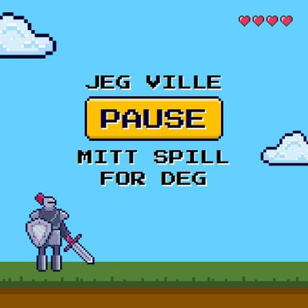 Jeg ville sette spillet mitt på pause for deg blue vibrant,whimsical,game,retro,playful,computer