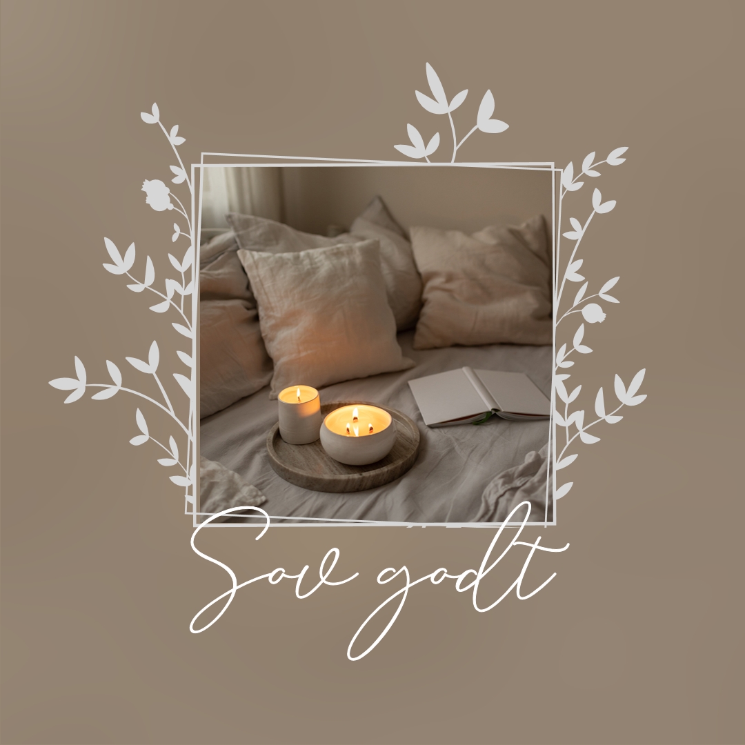 Sov godt i kveld brown elegant,floral,frame,handwriting,rustic,