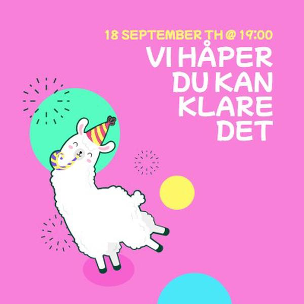 Vi håper du kan klare det pink bold.-playful,graphic