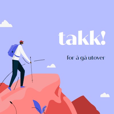 Takkekort til ansatte blue simple,inspiring,mountain,graphic,illustration,bold