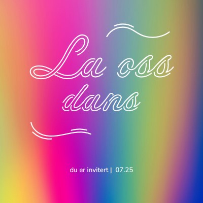 La oss danse, du er invitert pink bold,bright,typographic