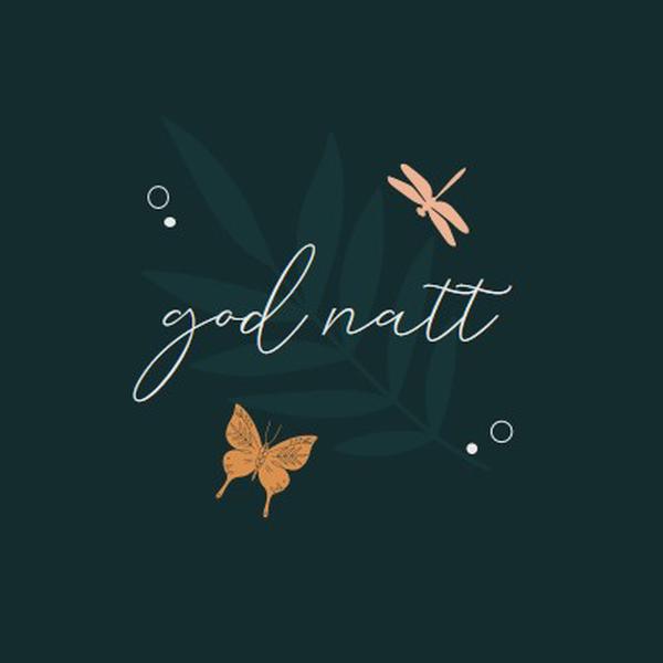 En enkel god natt blue whimsical,bohemian,graphic,simple,motif,handwriting,illustration,