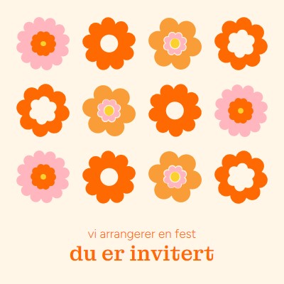 Vi arrangerer en fest orange bold,fun,graphic