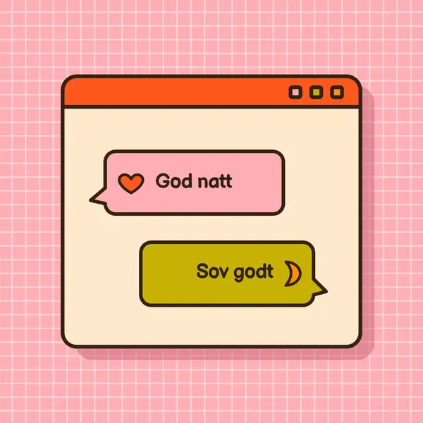 God natt, sov godt pink retro,graphic,message,speech-bubble,icon,motif,emoji,