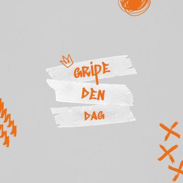 Gripe dagen orange modern,grungy,scribbles,doodles,irregular,brushstroke