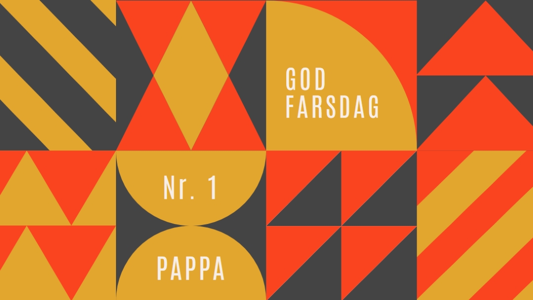 Nummer én pappa orange modern-geometric-&-linear