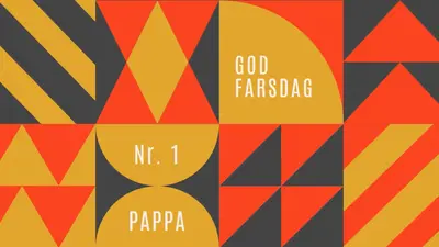 Nummer én pappa orange modern-geometric-&-linear