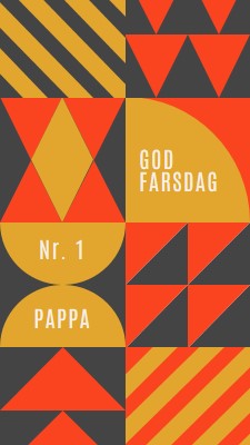 Nummer én pappa orange modern-geometric-&-linear