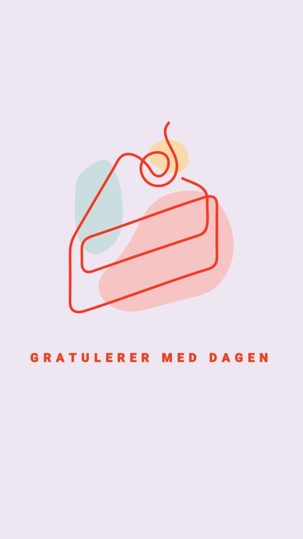 Et stykke gratulerer med dagen purple whimsical-line