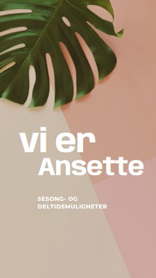 Vi ansetter sesongarbeidere pink modern-simple