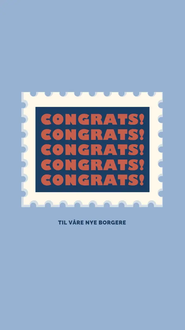 Gratulerer til våre nye borgere blue modern-simple