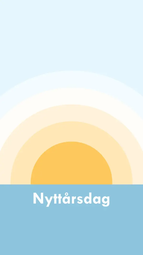 Nyttårssol blue modern-simple