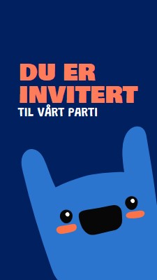 Du er invitert til festen vår blue whimsical,bold,monster