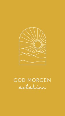 God morgen, solskinn yellow modern,minimal,lines,simple,waves,sun