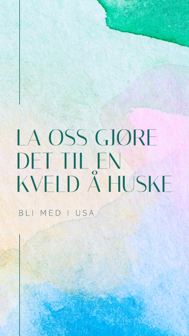 La oss gjøre det til en kveld å huske green minimal,elegant,watercolor