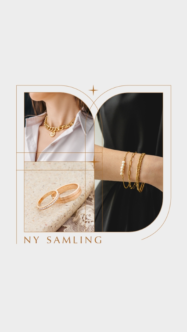 Ny smykker samling brown photographic,minimal,collage,line,frame,classic