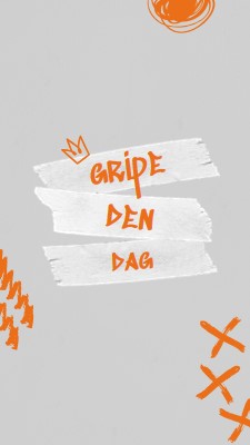 Gripe dagen orange modern,grungy,scribbles,doodles,irregular,brushstroke