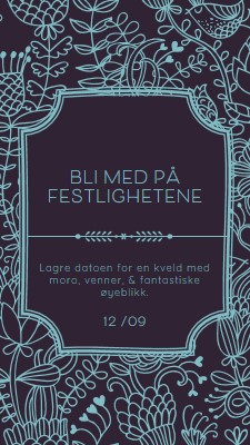 Bli med på festlighetene blue elegant,classic,floral