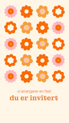 Vi arrangerer en fest orange bold,fun,graphic