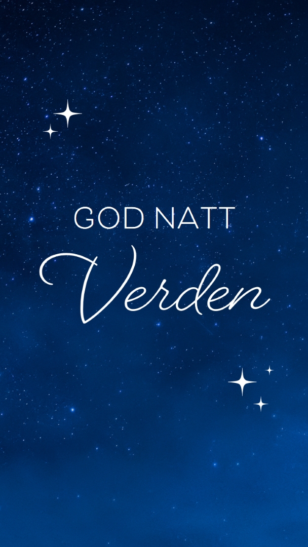 God natt verden blue modern,simple,typographic,whimsical,motif,