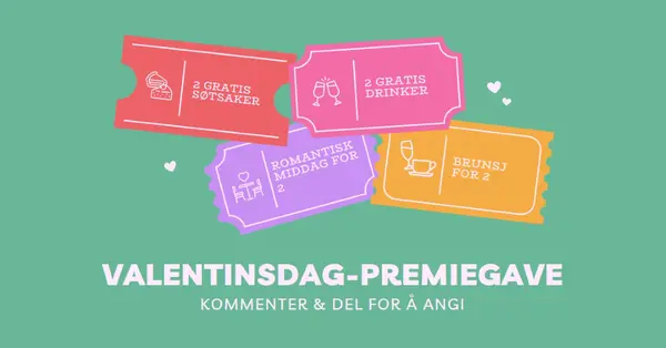 Valentinsdag giveaway green bright,playful,tickets,retro,shape,overlapping