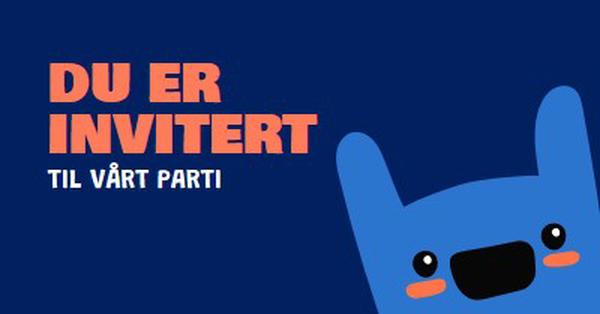 Du er invitert til festen vår blue whimsical,bold,monster