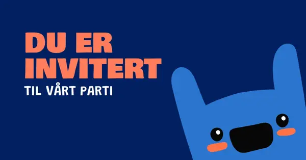 Du er invitert til festen vår blue whimsical,bold,monster