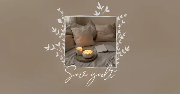 Sov godt i kveld brown elegant,floral,frame,handwriting,rustic,