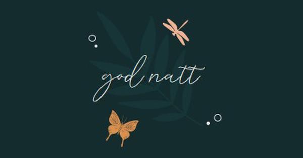 En enkel god natt blue whimsical,bohemian,graphic,simple,motif,handwriting,illustration,