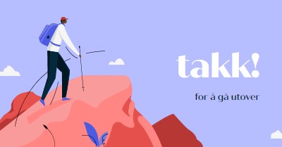 Takkekort til ansatte blue simple,inspiring,mountain,graphic,illustration,bold