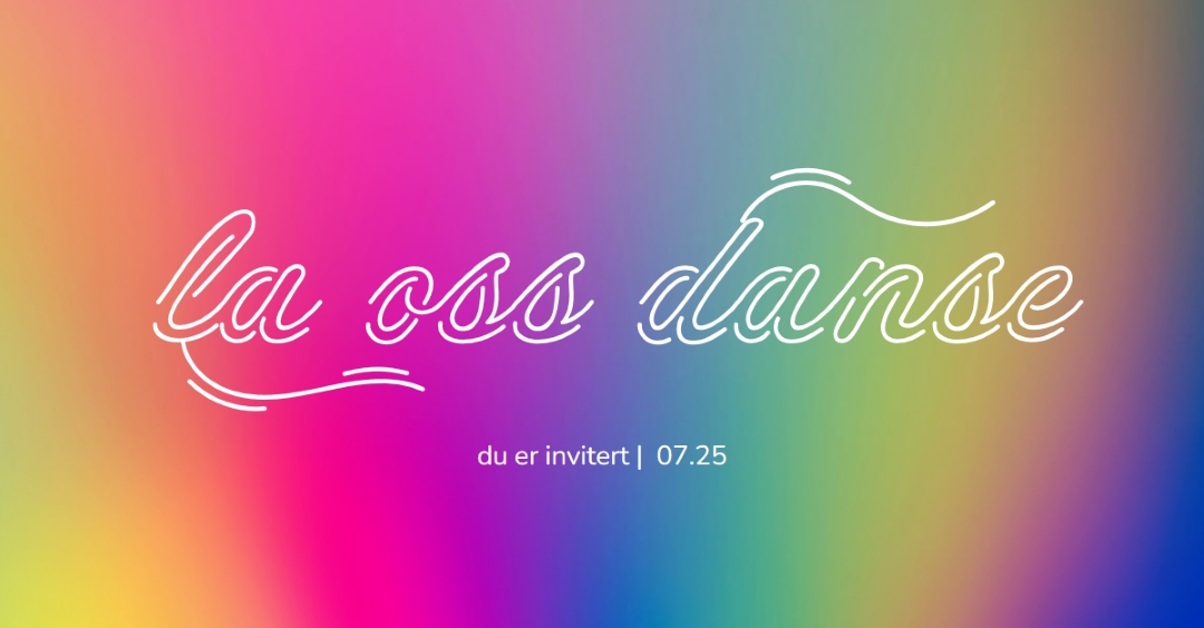 La oss danse, du er invitert pink bold,bright,typographic