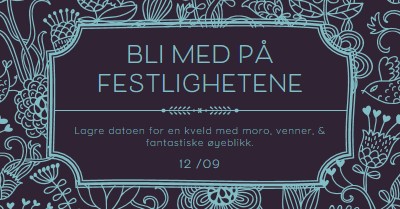 Bli med på festlighetene blue elegant,classic,floral