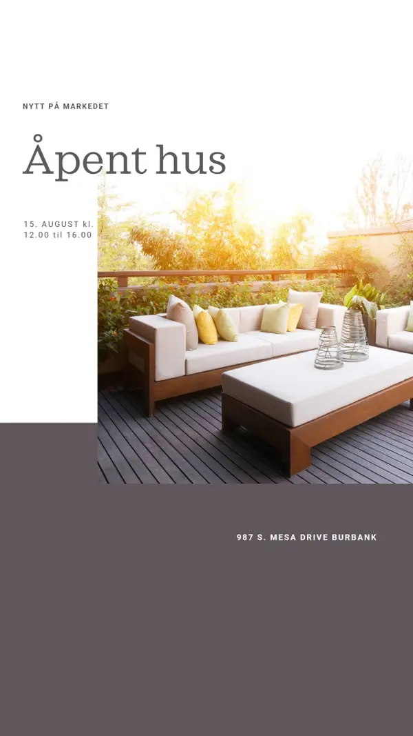 Utendørs oase white modern-simple