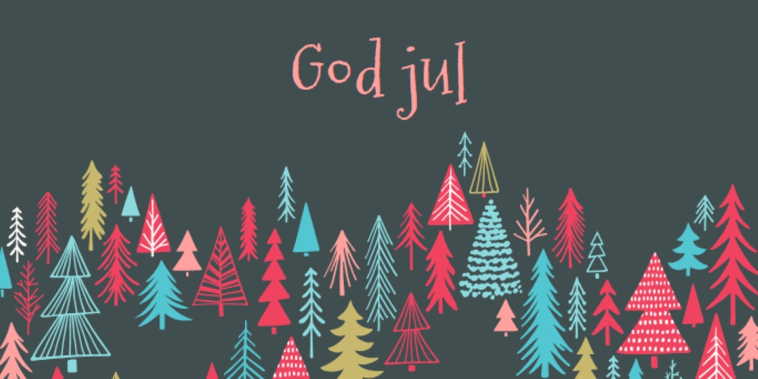 God jul green whimsical-line