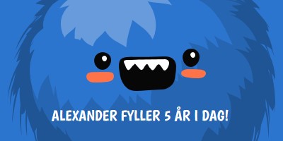 Lille monster er å snu fem blue whimsical-color-block