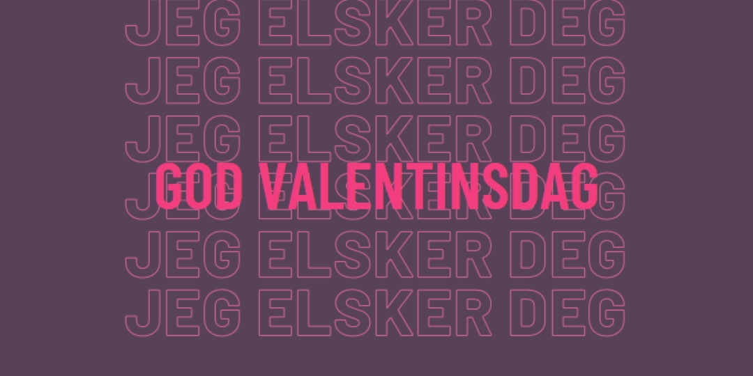 Jeg elsker deg, valentine purple modern-bold