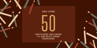 Gratulerer med 50-årsdagen brown modern-simple