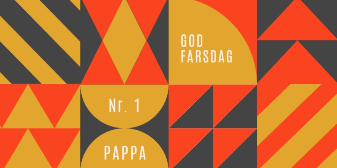 Nummer én pappa orange modern-geometric-&-linear