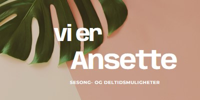 Vi ansetter sesongarbeidere pink modern-simple