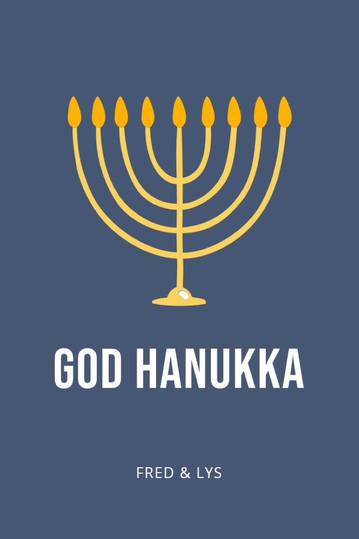 Hanukkah Sameach blue modern-simple