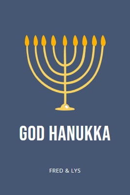 Hanukkah Sameach blue modern-simple