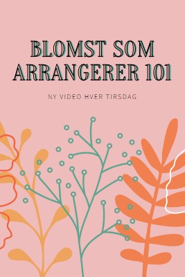 Flørtende blomster pink whimsical-line