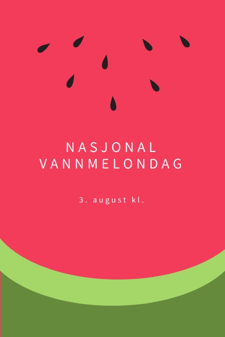 Nasjonal vannmelondag pink modern-simple