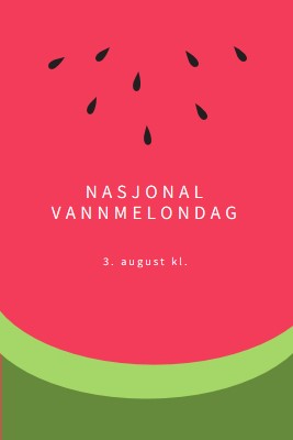 Nasjonal vannmelondag pink modern-simple