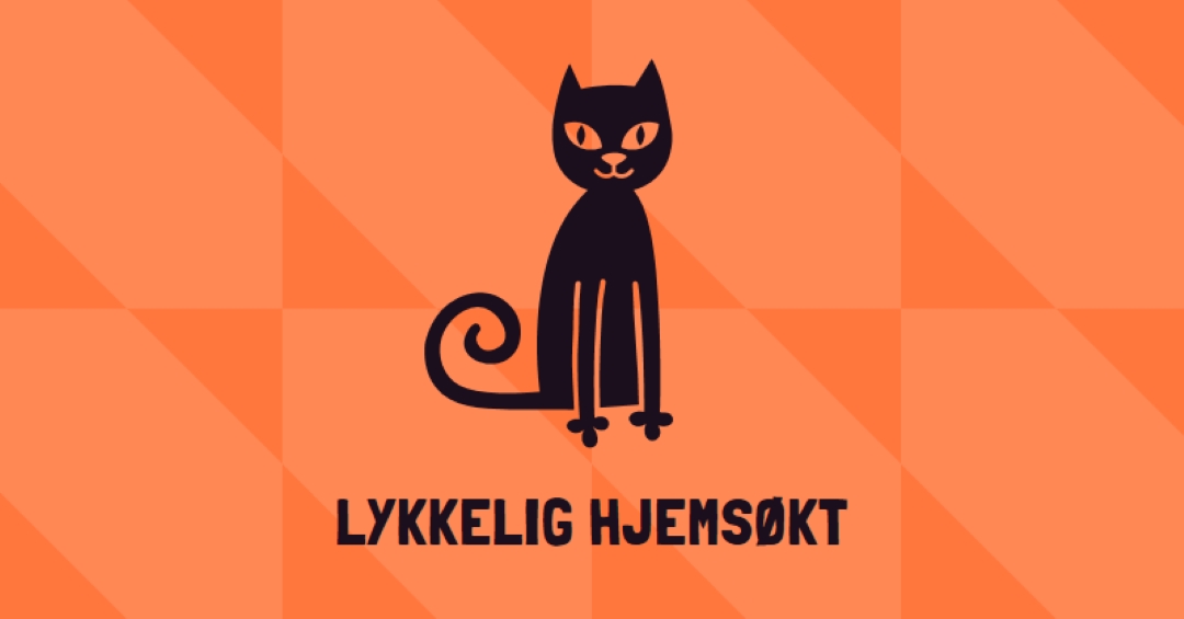 Lykkelig hjemsøkt orange whimsical-color-block
