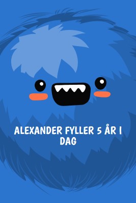 Lille monster er å snu fem blue whimsical-color-block