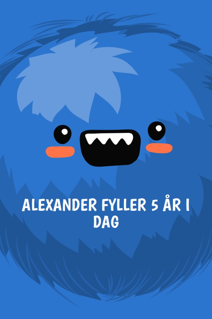 Lille monster er å snu fem blue whimsical-color-block